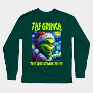 Grinch in starry night Long Sleeve T-Shirt